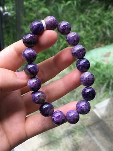 12mm Top Quality Natural Purple Charoite Crystal Gems Beads Bracelet AAA - Imagen 1 de 2