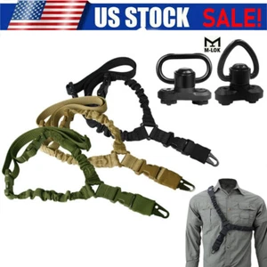 Single Point Gun Rifle Sling Bungee Strap w/ M-LOK Quick Release QD Sling Swivel - Picture 1 of 33