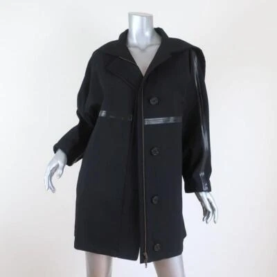 Stella McCartney Coat Black Wool Twill Size 36 Zipped-Back Jacket - Image 1 of 4