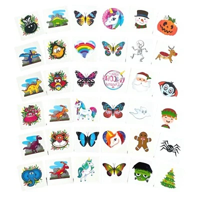 HENBRANDT Temporary Tattoo Kids Party Bag Filler Boy Girl Loot Favours Birthday Gift Pack