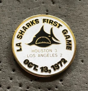 Los Angeles Sharks First Game Oct. 13, 1972 WHA Hockey Pin - Imagen 1 de 1