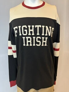 Sudadera Notre Dame Para Hombre Grande Negra Rugby Cuello Redondo Lucha Irlandesa 47 Marca - Imagen 1 de 12
