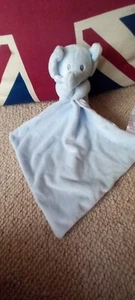 MATALAN BLUE ELEPHANT COMFORTER SOFT TOY BLANKIE DOUDOU Blanket Blankie vgc - Picture 1 of 7