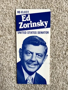 Muy Bonito Folleto del Ex Senador Demócrata de Nebraska Ed Zorinsky de 1982 - Imagen 1 de 2