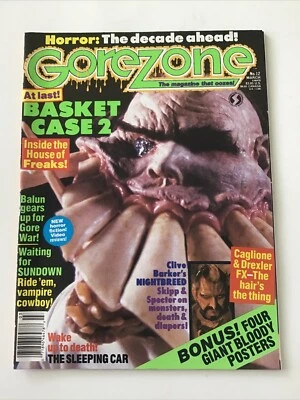 GOREZONE #12 - 1990 Old Stock Horror Magazine with posters Basket Case 2 - Image 1 of 4