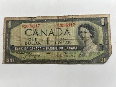 1954 Devils Face Bank of Canada $1.00 Dollar BC-29a Coyne-Towers B/A 2636117 - Image 1 of 4