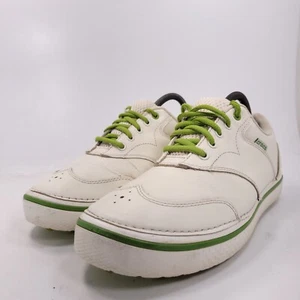 Crocs Athletic Leather Golf Shoe Mens Size 8 White Green - Picture 1 of 10