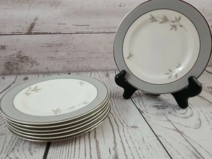 Harmony Syracuse China argento e grigio bordo bacche vite 6 piatti laterali 1/4" lotto di 7 - Foto 1 di 11