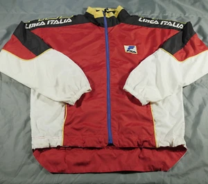 Vintage Fila Jacket Mens Large Blue White Track Wind Breaker Big Logo Spell Out - Picture 1 of 18