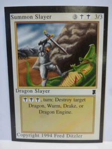 1994 Magic the Gathering Middle Ages Sticker: DRAGON SLAYER Banned MtG Oddity - Picture 1 of 2