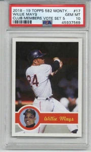2018-19 Topps 582 Montgomery Set 5 #17 Willie Mays Card Giants PSA 10 LOW POP 6 - Bild 1 von 2