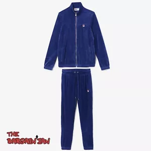Fila Herren Velour Jogginganzug Trainingsanzug Blau Samt Set Gr. M L XL 2XL 3XL 4XL Neu mit Etikett - Bild 1 von 16