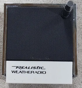 Vintage MCM Realistic Radio Shack Weather Radio Cube 12-181 Wood Finish NOS New - Picture 1 of 8