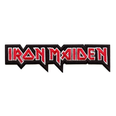 Official Iron Maiden Patch Red Logo Embroidered Iron On - Image 1 of 2