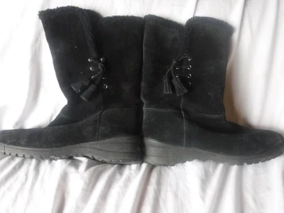 Lauren Ralph Lauren Tadina черная замша кожа стриженный мех загрузки размер женщин 9 B - Изображение 1 из 4