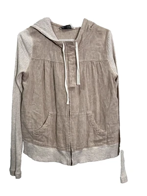 Chaqueta tejida Saturday Sunday para mujer S color tostado acanalado con capucha lino chaqueta Y2K cargo Foto 1 de 4