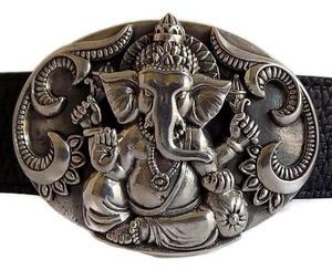 AB STEEL by AL BERES BUCKLES ONLY! #ST133 1 PIECE LGE 1.5" INDIA GANESHA BUCKLE - Picture 1 of 5