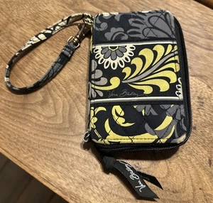 Vera Bradley gelbes Paisley Carry It All Handgelenktasche - Bild 1 von 5