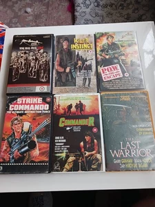 Vietnam War Action VHS Bundle Strike Commando Commander Big Red One Ex-Rental  - Imagen 1 de 13