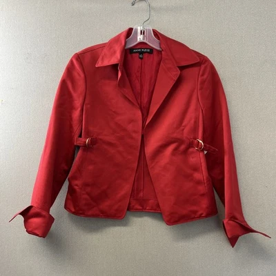 Anne Klein Chaqueta Roja con Hebillas en la Cintura Talla 2 D1206324 Foto 1 de 4