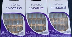 Nailene So Natural 3-28- grey 28 Ct #71100 ,84 nails total sealed - Picture 1 of 2