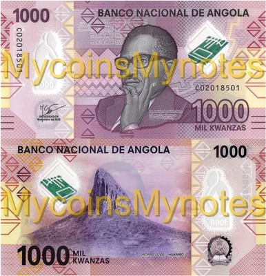 ANGOLA 1000 Kwanzas 2023, New date and Signature, Polymer, UNC - Image 1 of 3