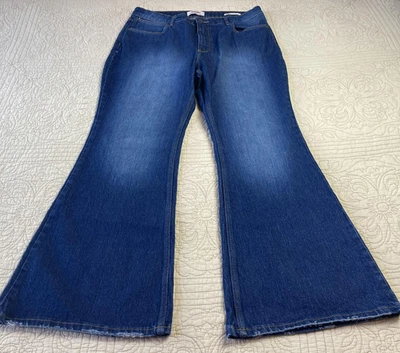 Wrangler Jeans Womens 14 32x30 Blue High-Rise Fierce Flare Bell Bottom Stretch - Image 1 of 4