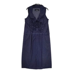 tricot COMME des GARCONS Dot Pattern Polyester Ruffles dress Navy 5-0702S∞ - Picture 1 of 5