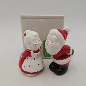 Vintage Omnibus Kissing Mr. & Mrs. Clause Salt & Pepper Shaker Set - Picture 1 of 17