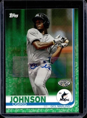 2019 Topps Pro Debut #166 Osiris Johnson Autographs Green Auto #/99 A05 - Image 1 of 2