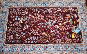 Alfombra de seda 100 % bambú seda mini alfombra 31"" x 47"" diseño animal alfombra de pared de bambú - Imagen 1 de 12