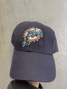 De colección Miami Dolphins Sombrero Gorra Correa Trasera Para Hombre Azul Marino NFL Fútbol Años 90 - Imagen 1 de 4