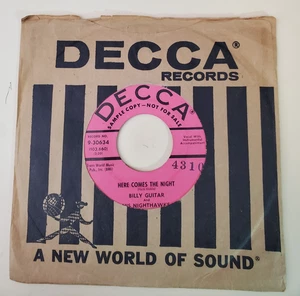 Billy Guitar HERE COMES THE NIGHT (PROMO ROCKABILLY 45) #30634 PLAYS VG++ - Bild 1 von 4