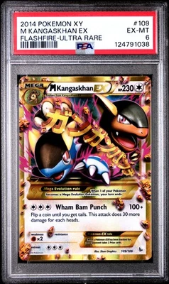 2014 POKEMON XY FLASHFIRE ULTRA RARE #109 M KANGASKHAN EX PSA 6 - Image 1 of 2