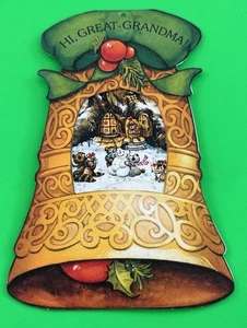 Vtg Great Grandma (2) Americard American Greetings Hanging Christmas Card 1982 - Picture 1 of 4