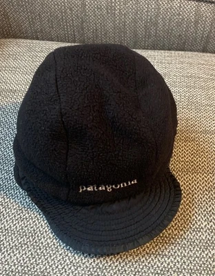 Винтажная флисовая кепка 90-х Patagonia Duckbill ушные клапаны черная размер L - Изображение 1 из 4