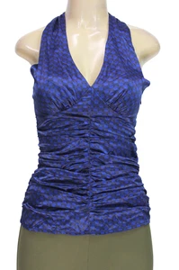 Express Design Studio Women's Halter Top Stretch Navy Black Size 0 - Picture 1 of 6