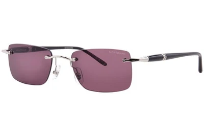 Gafas de sol Mont Blanc MB0344S 002 para hombre plateadas/negras/violetas forma rectangular 54 mm Foto 1 de 4