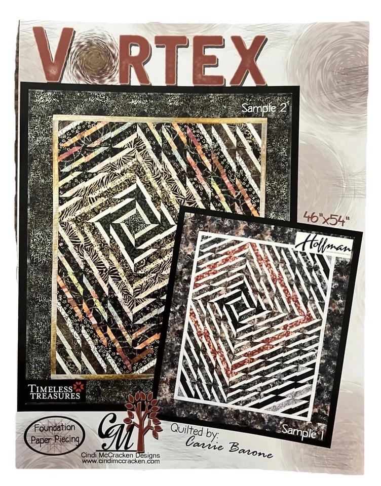 Vortex Applique Pattern Timeless Treasure Foundation Tracing Paper Quilt 46x54 - Image 1 of 2