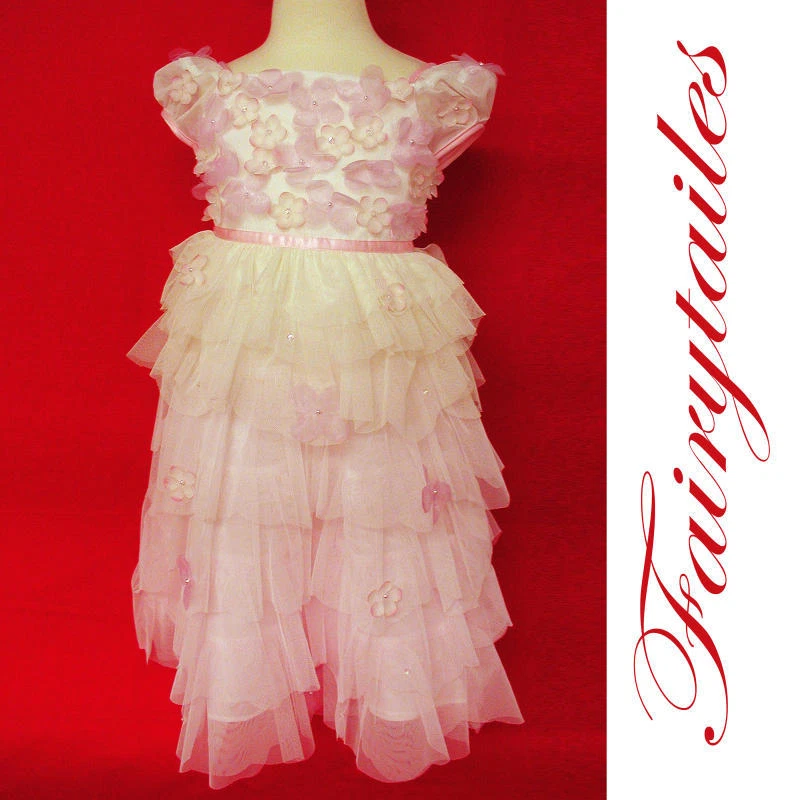 NEW Ivory Pink Girl Sara Lene Too Easter Flower Dress 4 - Photo 1/1
