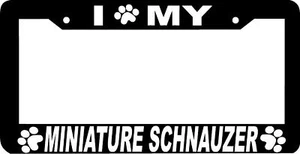 MINIATURE SCHNAUZER DOG  paw print License Plate Frame - Picture 1 of 1