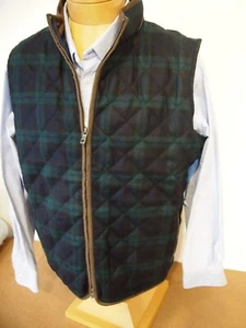 Peter Millar Shetland Wool Diamond Quilted Blackwatch Plaid Vest NWT M $278 - Picture 1 of 14