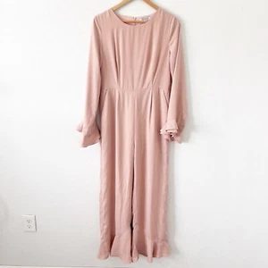 Veiled Long Sleeve Jumpsuit in Blush Pink size M - Picture 1 of 7
