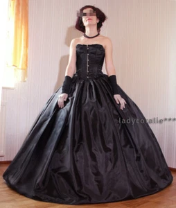Ballrock Taftrock für Reifrock Saum 5 m schwarz Gothic Festrock WGT - Bild 1 von 6