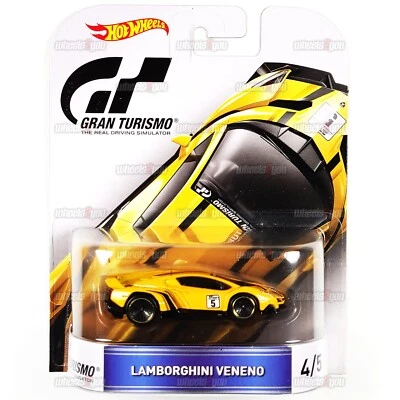 Hot Wheels 兰博基尼 Veneno 黄色 Gran Turismo 2016 复古 1: 64 压铸 DJF58 — 第 1/2 张图片