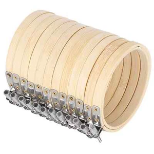 9Cm Bamboo Embroidery Hoops Adjustable Circle Rings Cross Stitch Sewing Tool New - Picture 1 of 6