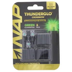 Lighted Crossbow Arrow Nocks NAP THUNDERGLO™ 3 Pack Green Universal Fit Auto -On - Picture 1 of 2