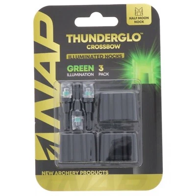 Lighted Crossbow Arrow Nocks NAP THUNDERGLO™ 3 Pack Green Universal Fit Auto -On - Image 1 of 2