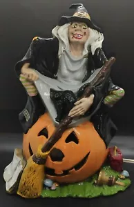 Vtg 1972 Bryons Mold 10½" Tall Ceramic Witch On Pumpkin Light Tested Halloween - Picture 1 of 10
