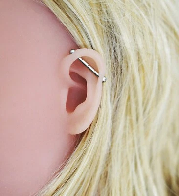 Non-Piercing Industrial Earring Magnetic Barbell Stud Fake Body Jewelry - Image 1 of 3
